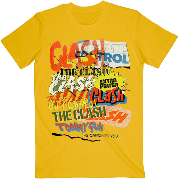 The Clash Unisex Adult Singles Collage T-Shirt XXL Gul Yellow XXL