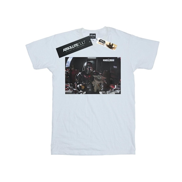 Star Wars Girls The Mandalorian Mando And Co-Pilot Bomull T-shirt White 3-4 Years