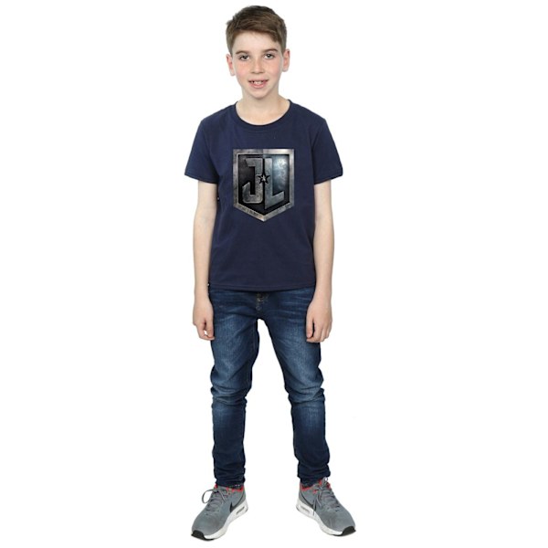 DC Comics Boys Justice League Movie Shield T-Shirt 12-13 år Navy Blue 12-13 Years