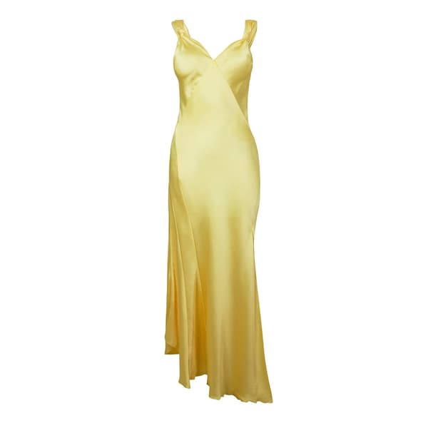 Never Fully Dressed Dam/Dam Satin Maxiklänning 12 UK Citron Lemon 12 UK