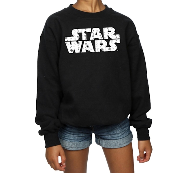 Star Wars Jultröja med logotyp för flickor, 7-8 år, svart Black 7-8 Years