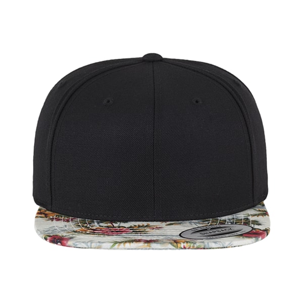 Yupoong Fashion Print Premium Snapback Cap för män, One Size, Svart/ Black/Floral Mint One Size