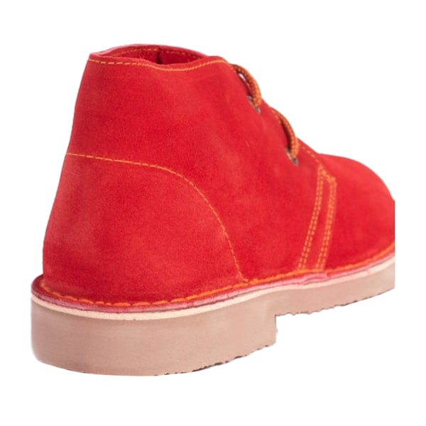 Roamers Unisex Real Suede Unlined Desert Boots 7 UK Röd Red 7 UK