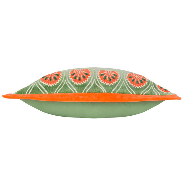 Paoletti Casa broderad kuddfodral 30 cm x 60 cm Peridot/Ora Peridot/Orange 30cm x 60cm