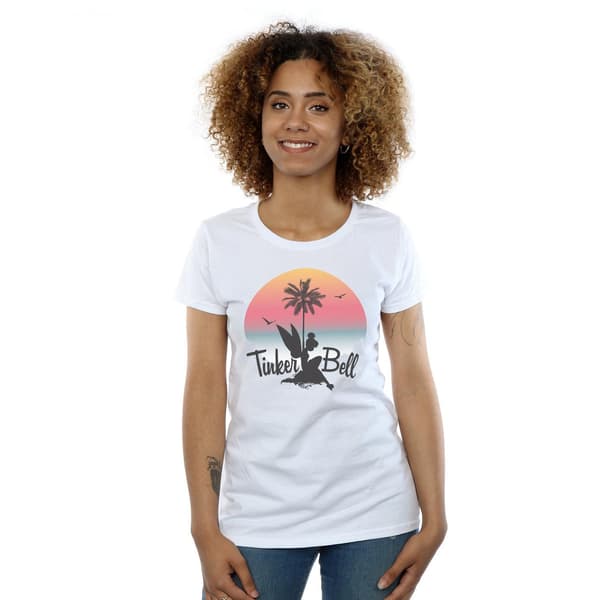 Disney Dam Tinkerbell Sunset Bomulls-T-shirt M Vit White M