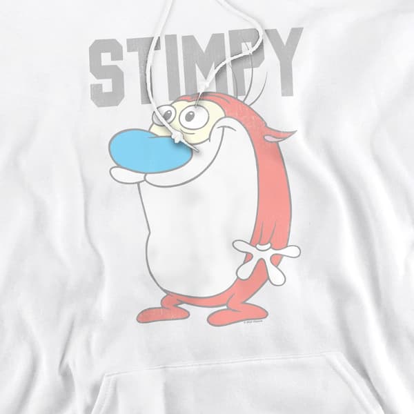 Ren & Stimpy Herr College Hoodie S Vit White S