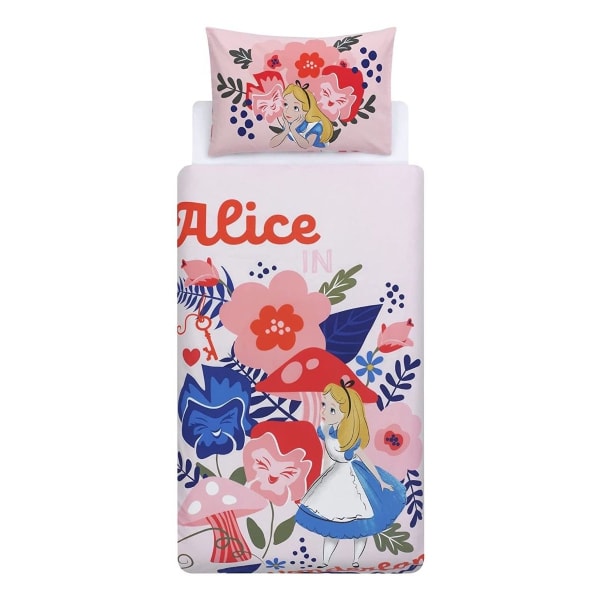 Alice In Wonderland Cover Set Enkel Rosa/Vit/Blå Pink/White/Blue Single