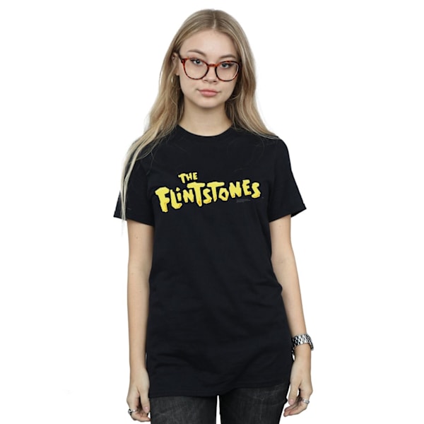 The Flintstones Dam/Damer Original Logo Bomull Boyfriend T- Black S