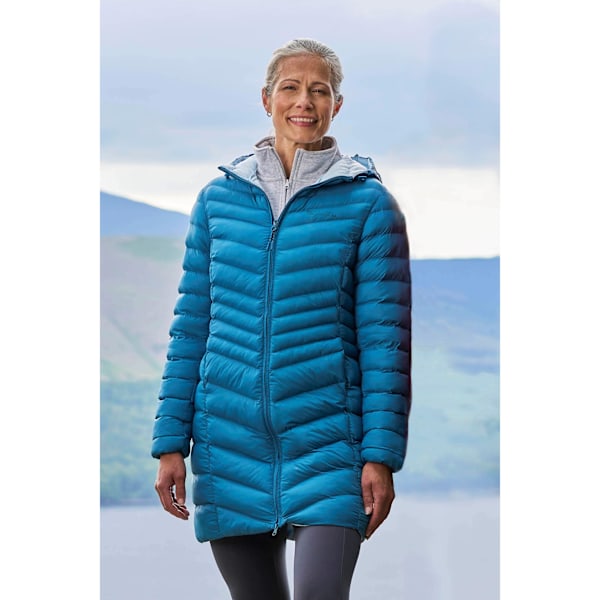 Mountain Warehouse Florence Lång Padderad Jacka för Kvinnor 20 Teal 20 UK