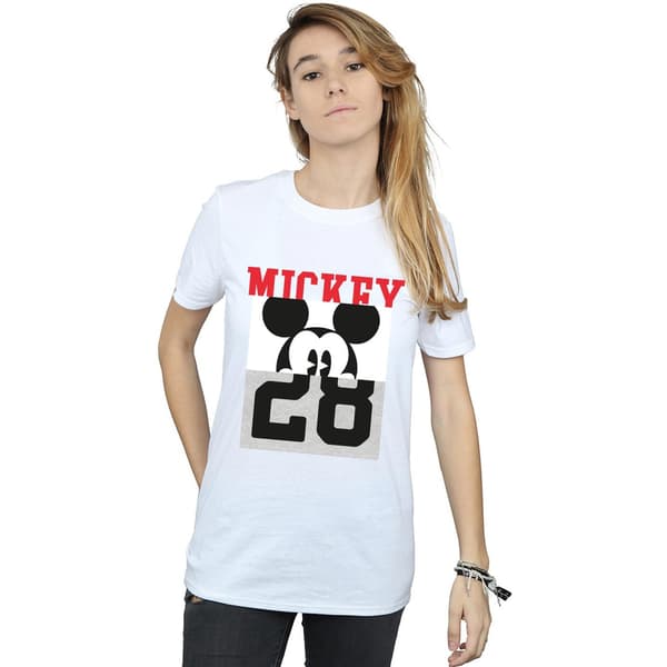 Disney Dam/Dam Mickey Mouse Notorious Split Cotton Boyfriend White L