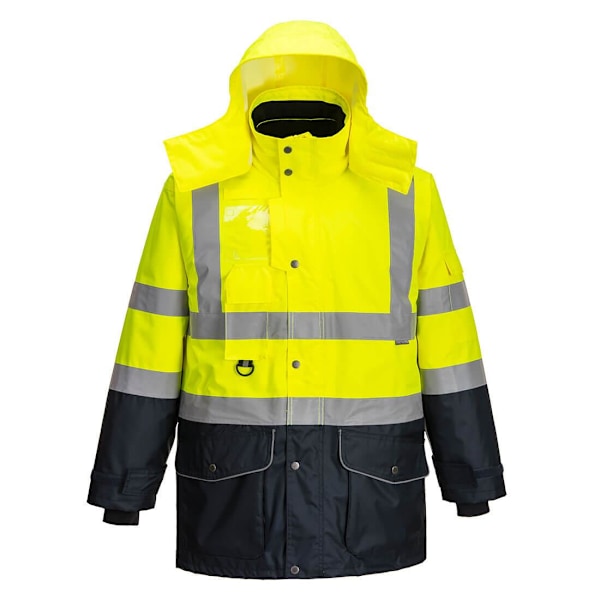 Portwest Herr Hi-Vis 7-i-1 Trafikjacka 4XL Gul/Marinblå Yellow/Navy 4XL
