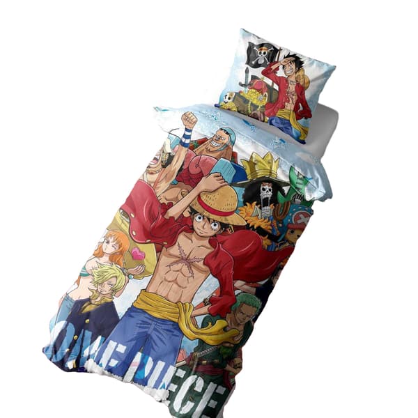 One Piece Squad Vändbart Påslakanset Enkelt Flerfärgat Multicoloured Single