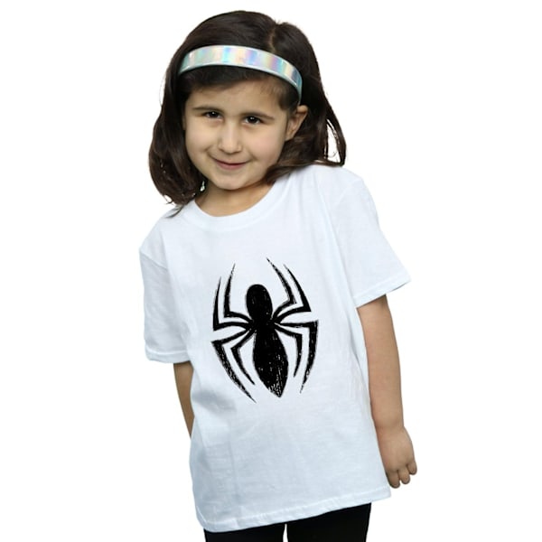 Marvel Girls Spider-Man Ultimate Spider Logo Bomull T-shirt 7-8 White 7-8 Years