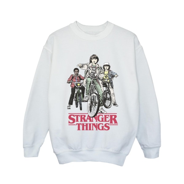 Netflix Girls Stranger Things Retro Bikers Sweatshirt 12-13 Ja White 12-13 Years