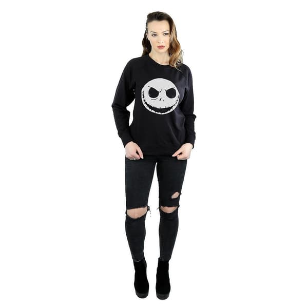 Nightmare Before Christmas Dam sweatshirt i bomull för kvinnor Black M