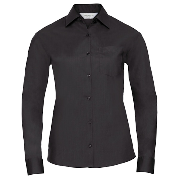 Russell Collection Dam/Kvinnor Poplin Lätt-Skötsel Långärmad Black XL