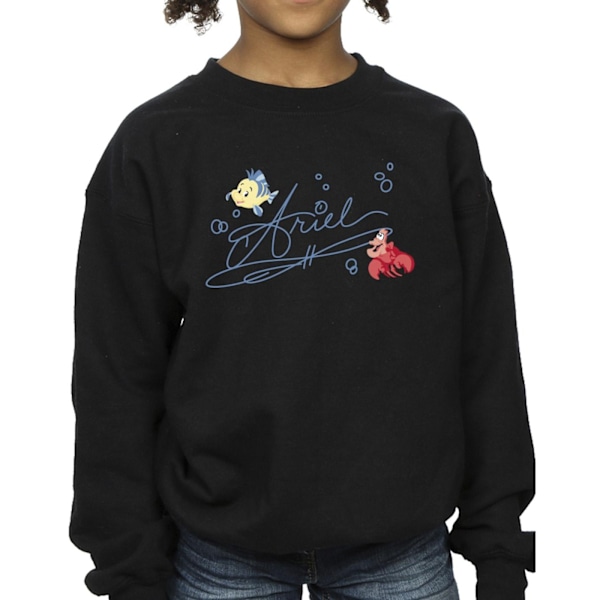 Disney Girls The Little Mermaid Ariel Sweatshirt 3-4 år Svart Black 3-4 Years