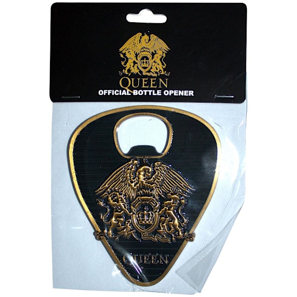Queen Gold Crest Plectrum Flasköppnare En Storlek Svart/Guld Black/Gold One Size