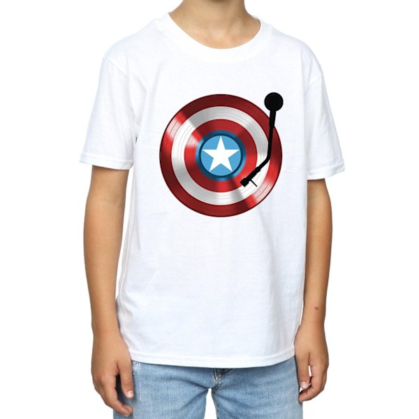 Marvel Boys Captain America Turntable T-Shirt 9-11 år Vit White 9-11 Years