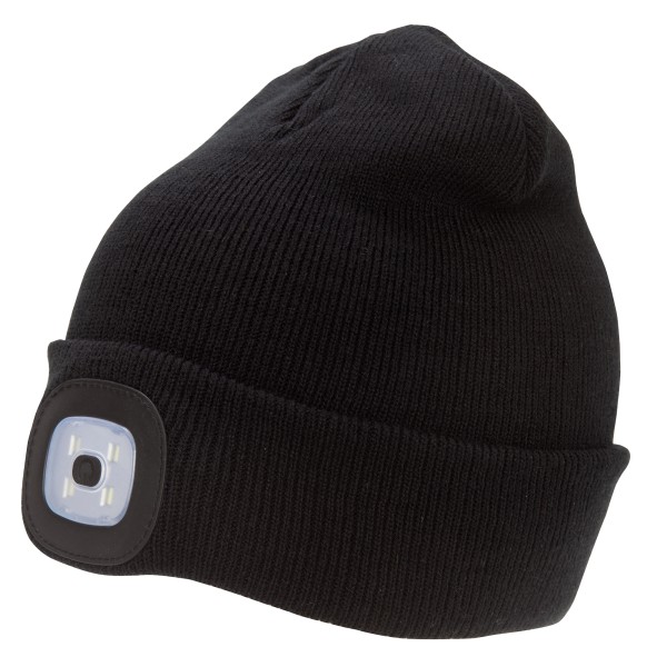 Rock Jock Unisex Adults Uppladdningsbar LED Light Beanie Hat One S Black One Size
