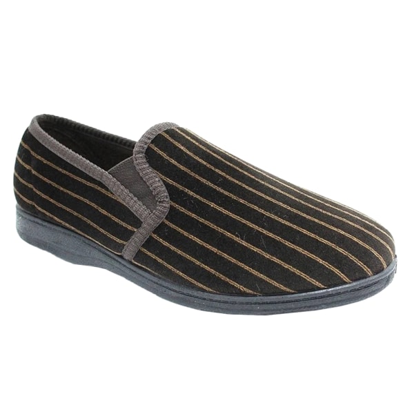 Goodyear Mens Don Striped Slippers 9 UK Brown Brown 9 UK