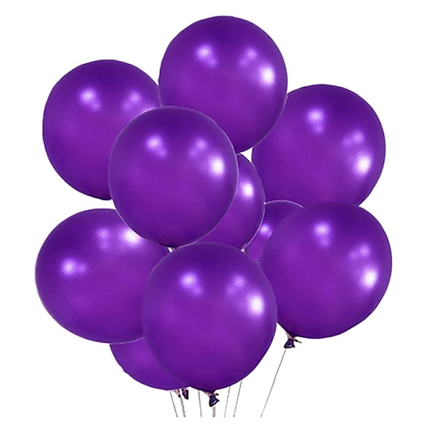 Globos Latex Metallic Ballonger (10-pack) En Storlek Lila Purple One Size