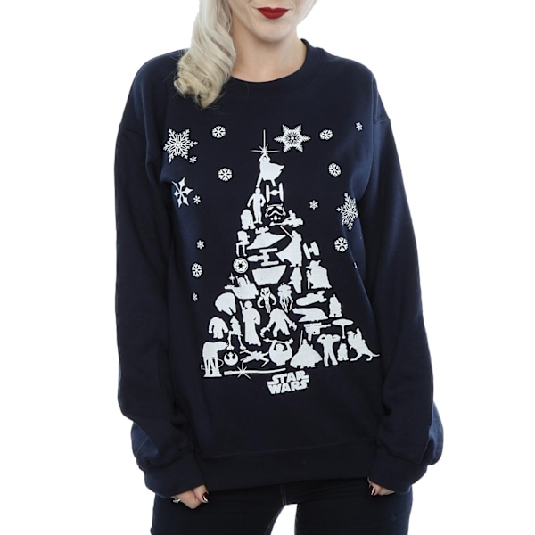 Star Wars Dam/Damer Julgran Sweatshirt M Mörkblå Deep Navy M