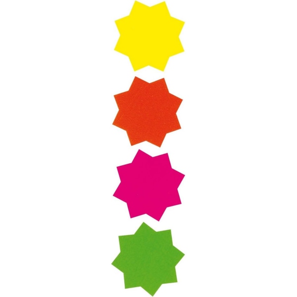 County Brevpapper Stjärnor Fluorescerande former (förpackning med 30) One Siz Multicoloured One Size