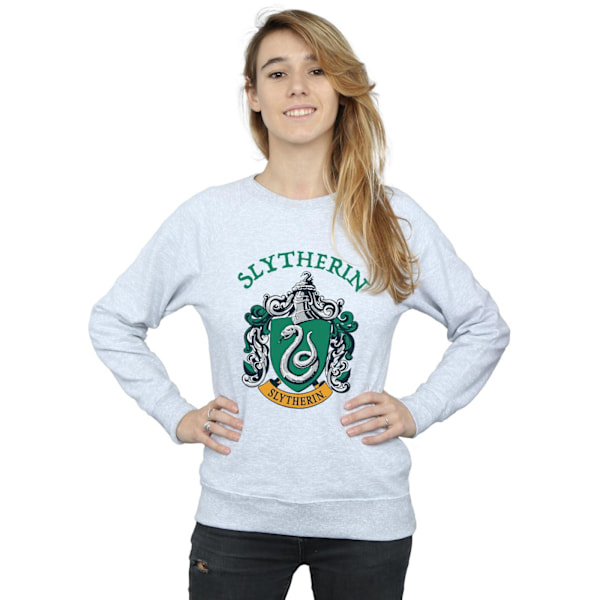 Harry Potter Dam/Kvinnor Slytherin Crest Sweatshirt M Heather Heather Grey M