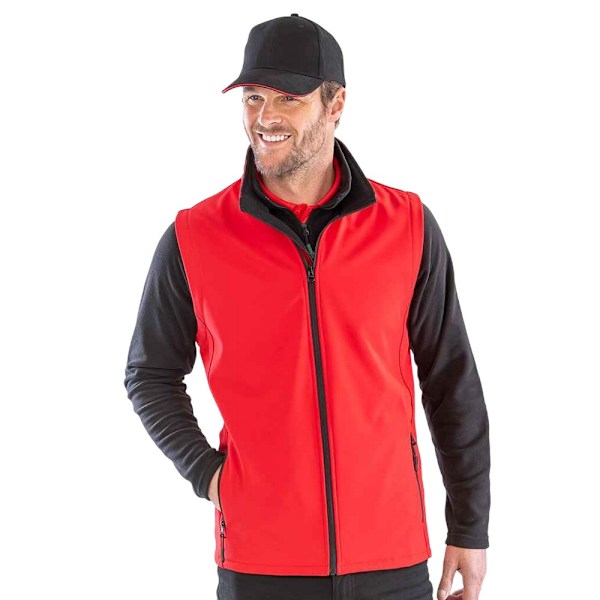 Result Core Printable Soft Shell Bodywarmer för män 4XL Röd/Svart Red/Black 4XL