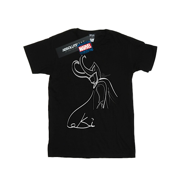Marvel Dam/Damer Loki Lines Bomull Boyfriend T-shirt 4XL Svart Black 4XL