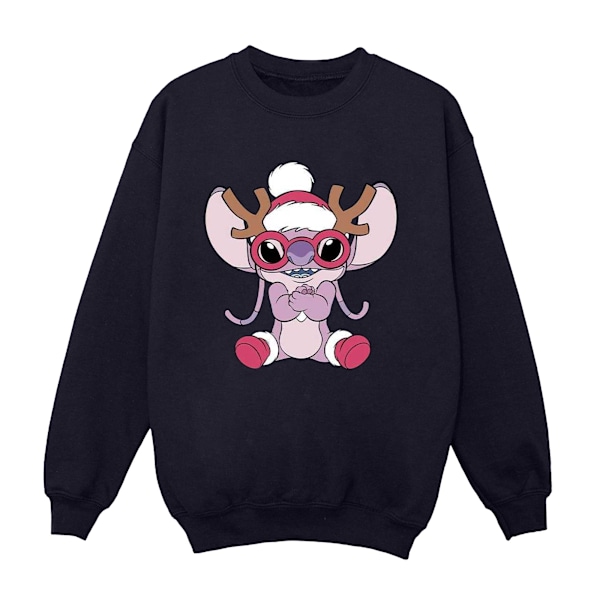 Disney Dam/Dam Lilo & Stitch Angel Ren Sweatshirt XL Navy Blue XL