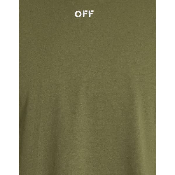 Off White Herr Off Stamp T-shirt i bomull L Vit/Moss White/Moss L