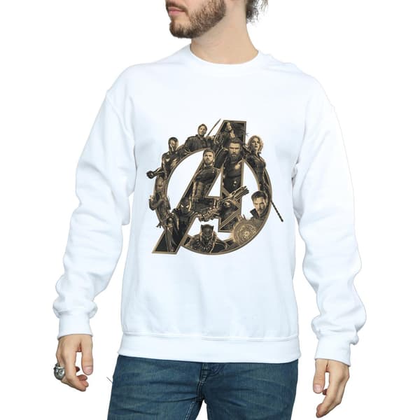 Avengers Infinity War Herr Logotyp Sweatshirt L Vit White L