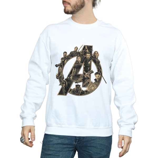 Avengers Infinity War Herr Logotyp Sweatshirt M Vit White M