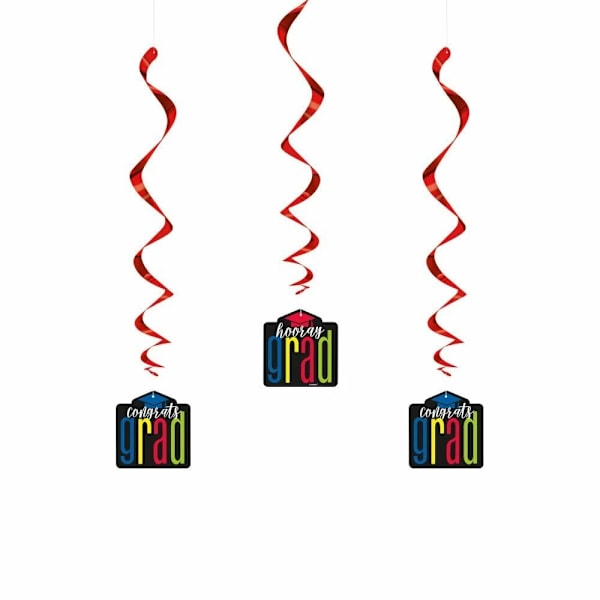 Unik festvirvel dekoration för examen (3-pack) Multicoloured One Size