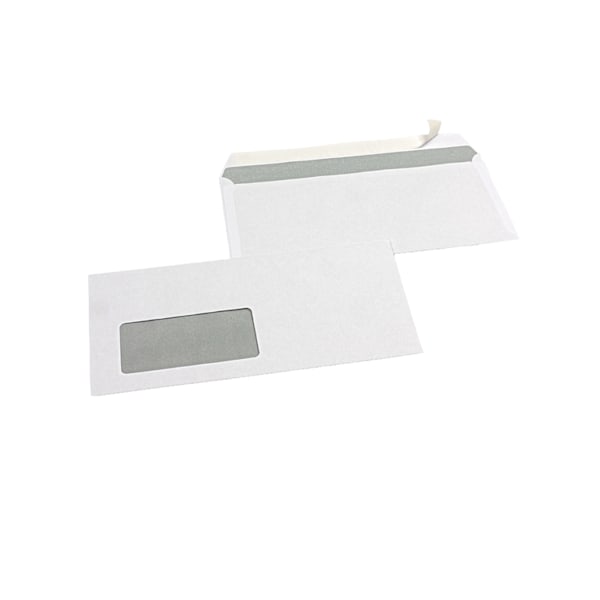 County Stationery Fönsterkuvert med självhäftande förslutning (50-pack) DL W White DL