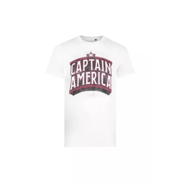 Captain America Mens Arch T-Shirt XXL Vit White XXL