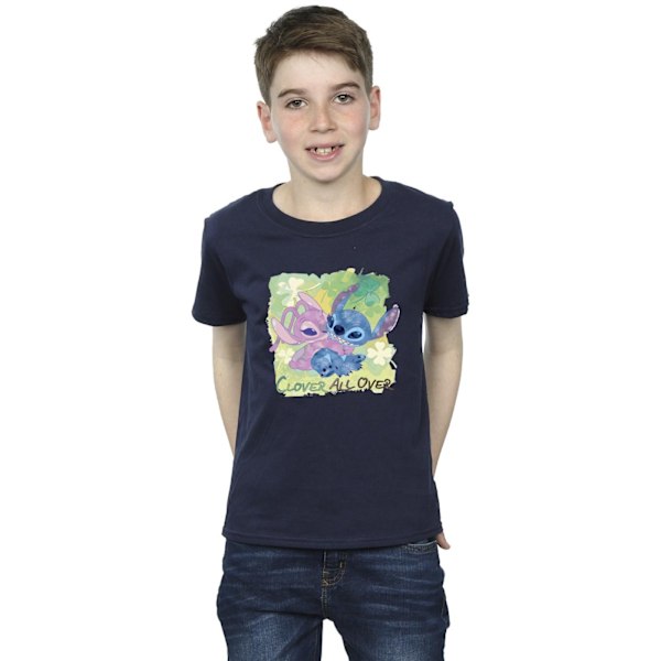 Disney Boys Lilo And Stitch St Patrick´s Day Clover T-Shirt 7-8 Navy Blue 7-8 Years