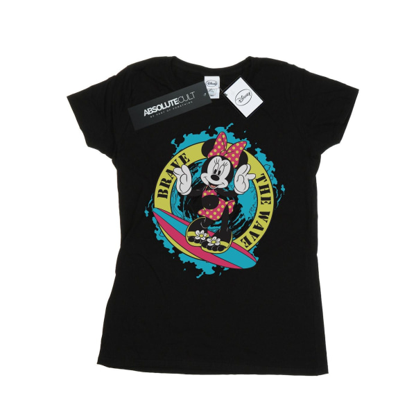 Disney Dam/Ladies Minnie Mouse Brave The Wave Cotton T-shirt Black S