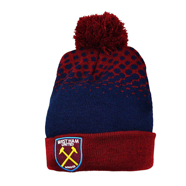 West Ham United FC Unisex Fade Bobble Hat One Size Burgundy Burgundy One Size