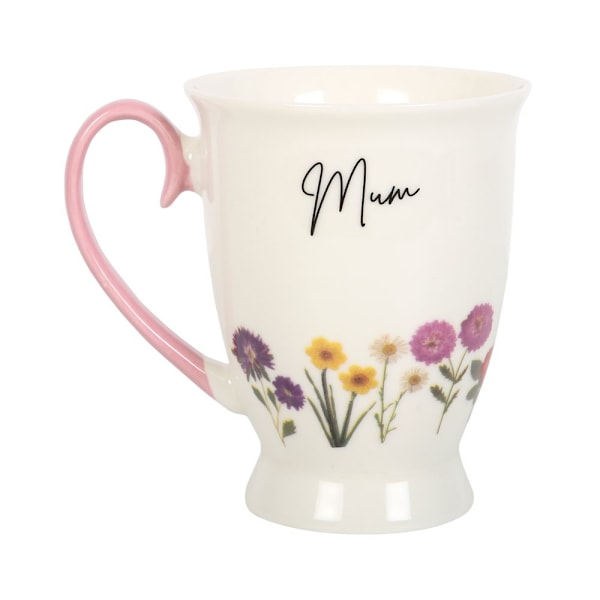 Something Different Mum Wild Flowers Pedestal Mug One Size Whit White/Pale Pink One Size