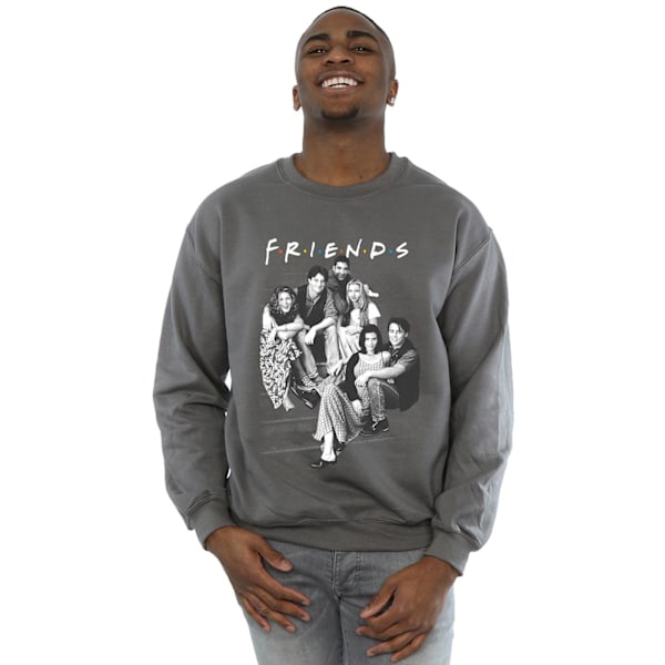 Friends Mens Group Stairs Sweatshirt M Charcoal Charcoal M