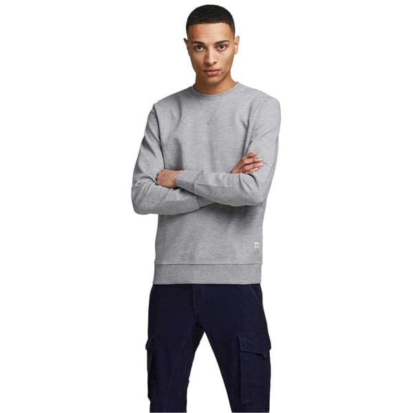 Jack And Jones Herr Basic Sweatshirt XXL Ljusgrå Light Grey XXL