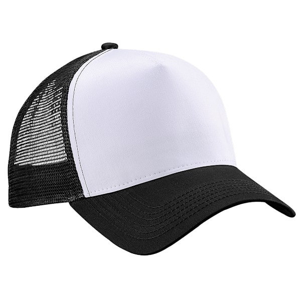 Beechfield Herr Halv Mesh Trucker Cap / Huvudbonad (2-pack) På Black/White One Size
