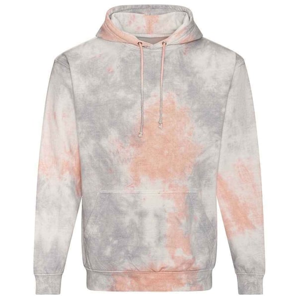 Awdis Unisex Tie Dye Hoodie L Grå Rosa Marmor Grey Pink Marble L