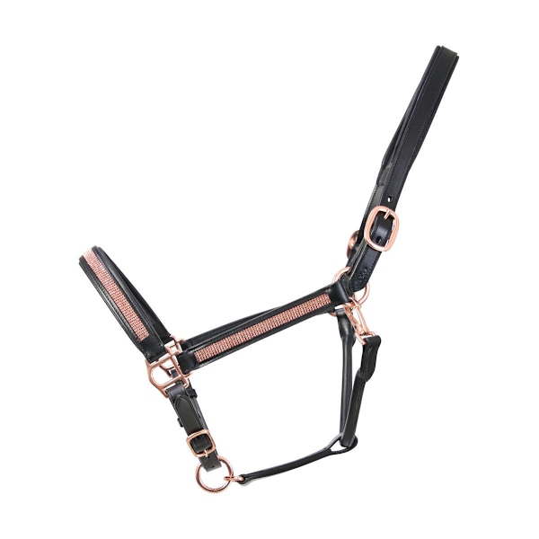 Hy Rosciano Läder Hästgrimma Ponny Svart/Roséguld Black/Rose Gold Pony