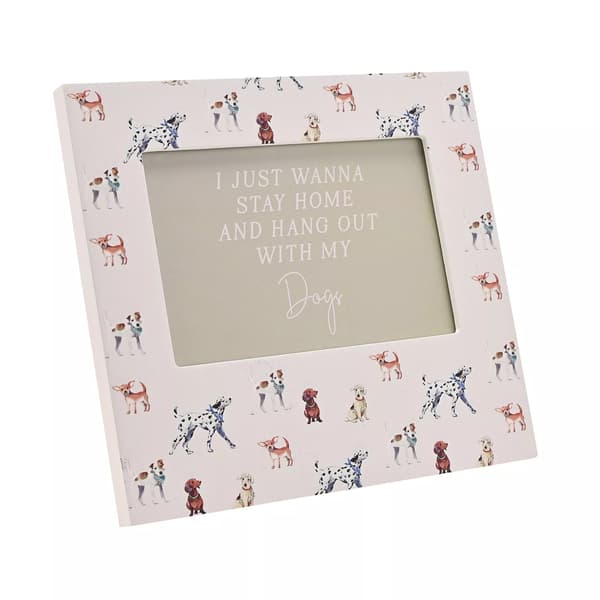 Fotoram med hundtryck, en storlek, vit White One Size