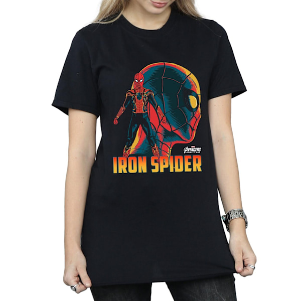 Spider-Man Dam T-shirt i bomull för kvinnor/damer, XXL, svart Black XXL