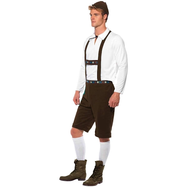 Smiffys Bayersk Kostymset för Män XL Brun/Vit Brown/White XL